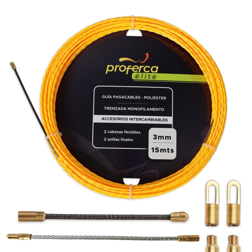 Guía pasacables Proferca 4.5mm x 30m fabricada en poliéster trenzado, con gran resistencia y flexibilidad para uso eléctrico intensivo.