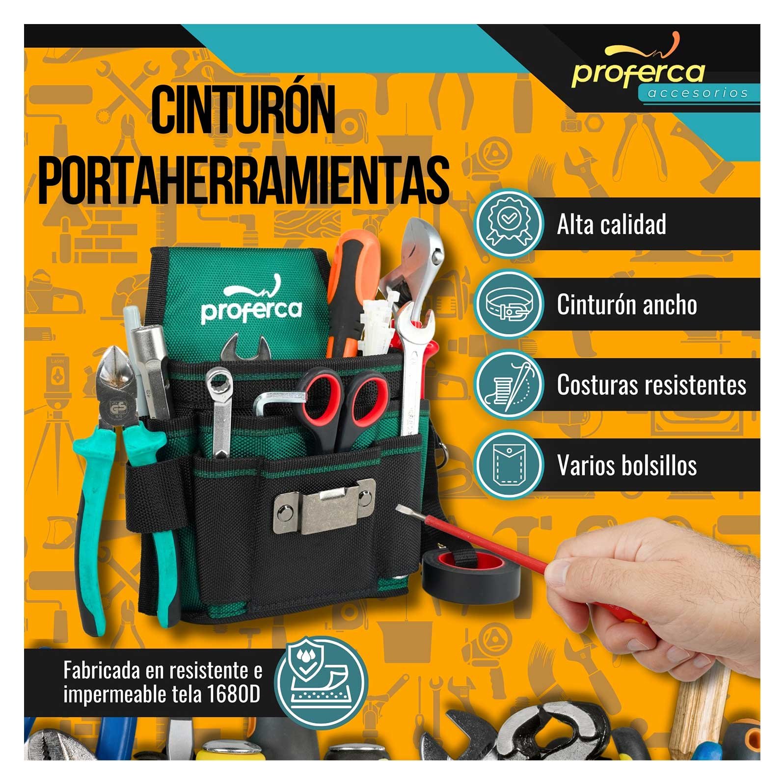 Cinturón Portaherramientas Proferca con múltiples Bolsillos - Imagen 7