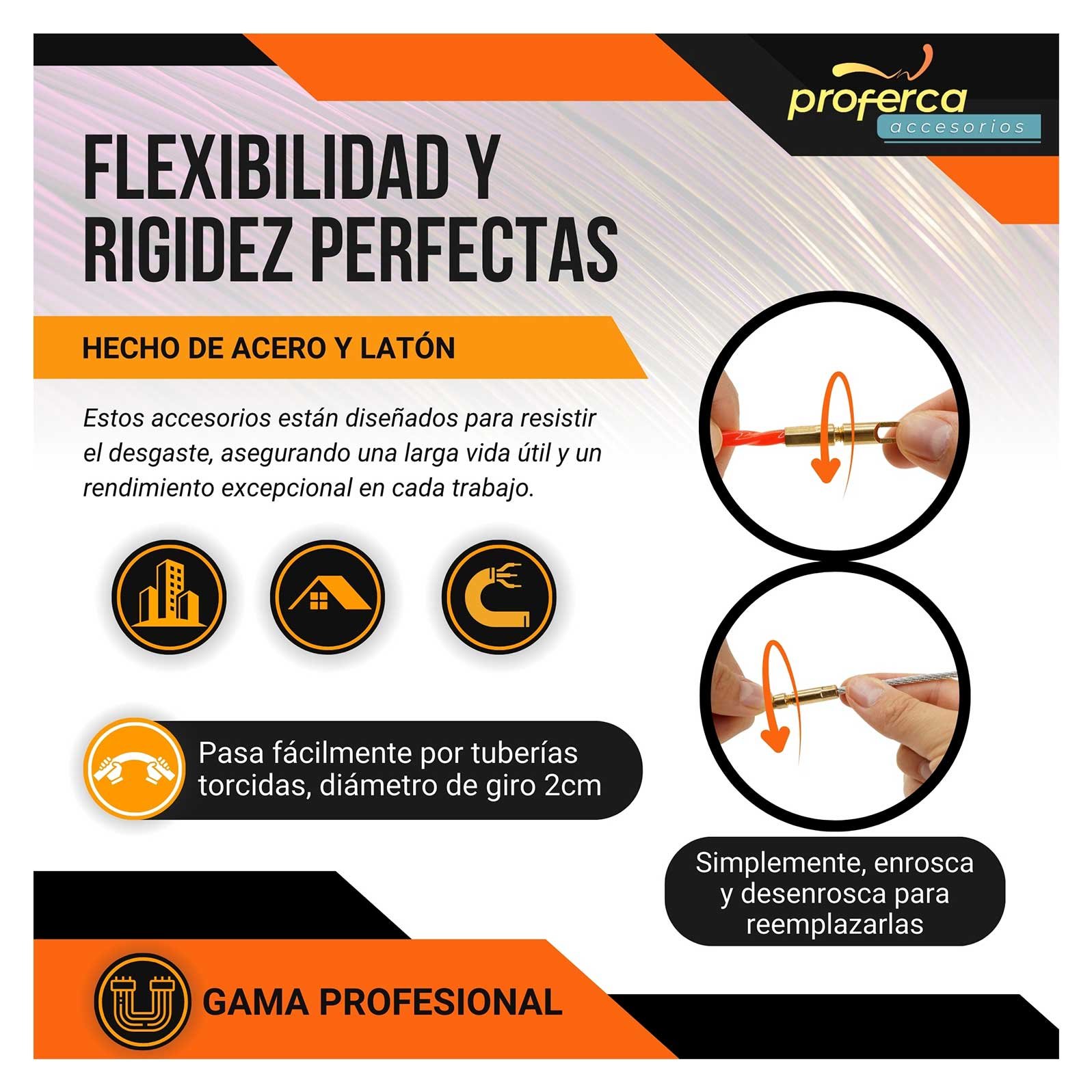 Kit Accesorios Guía Pasacables Profesional 4.5mm - Imagen 6