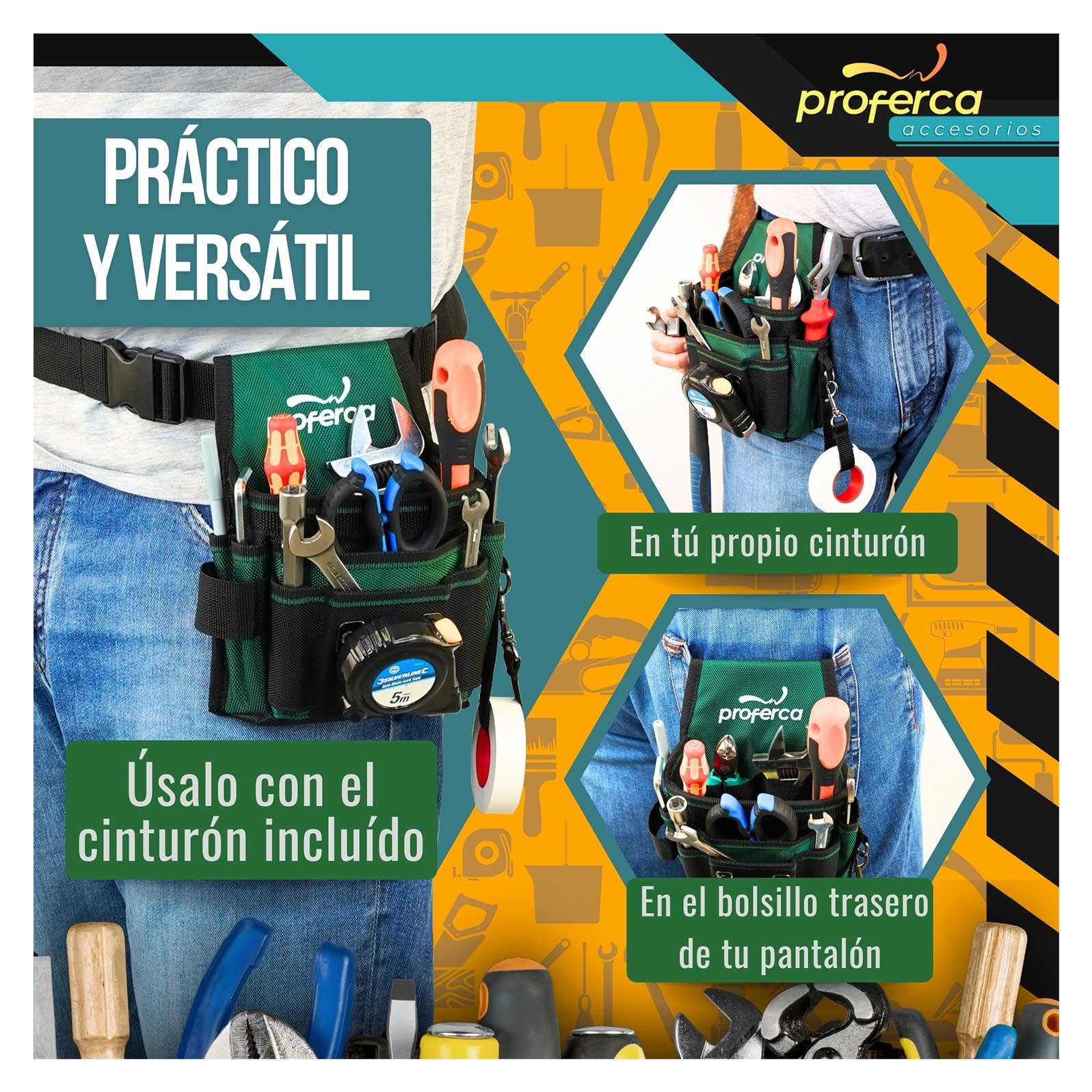 Cinturón Portaherramientas Proferca con múltiples Bolsillos - Imagen 5