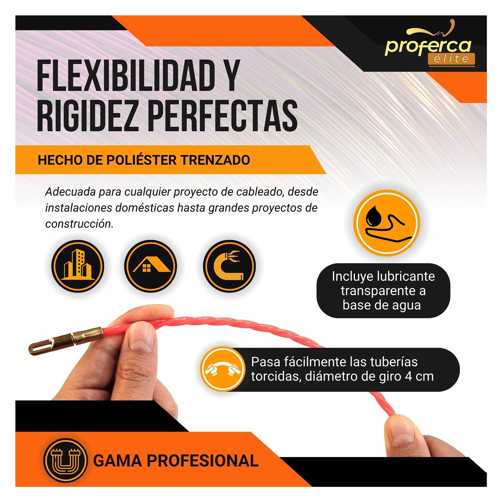 Kit Guía Pasacables de 4.5mm 20m y Gel Lubricante Proferca -Pack Ahorro- - Imagen 4
