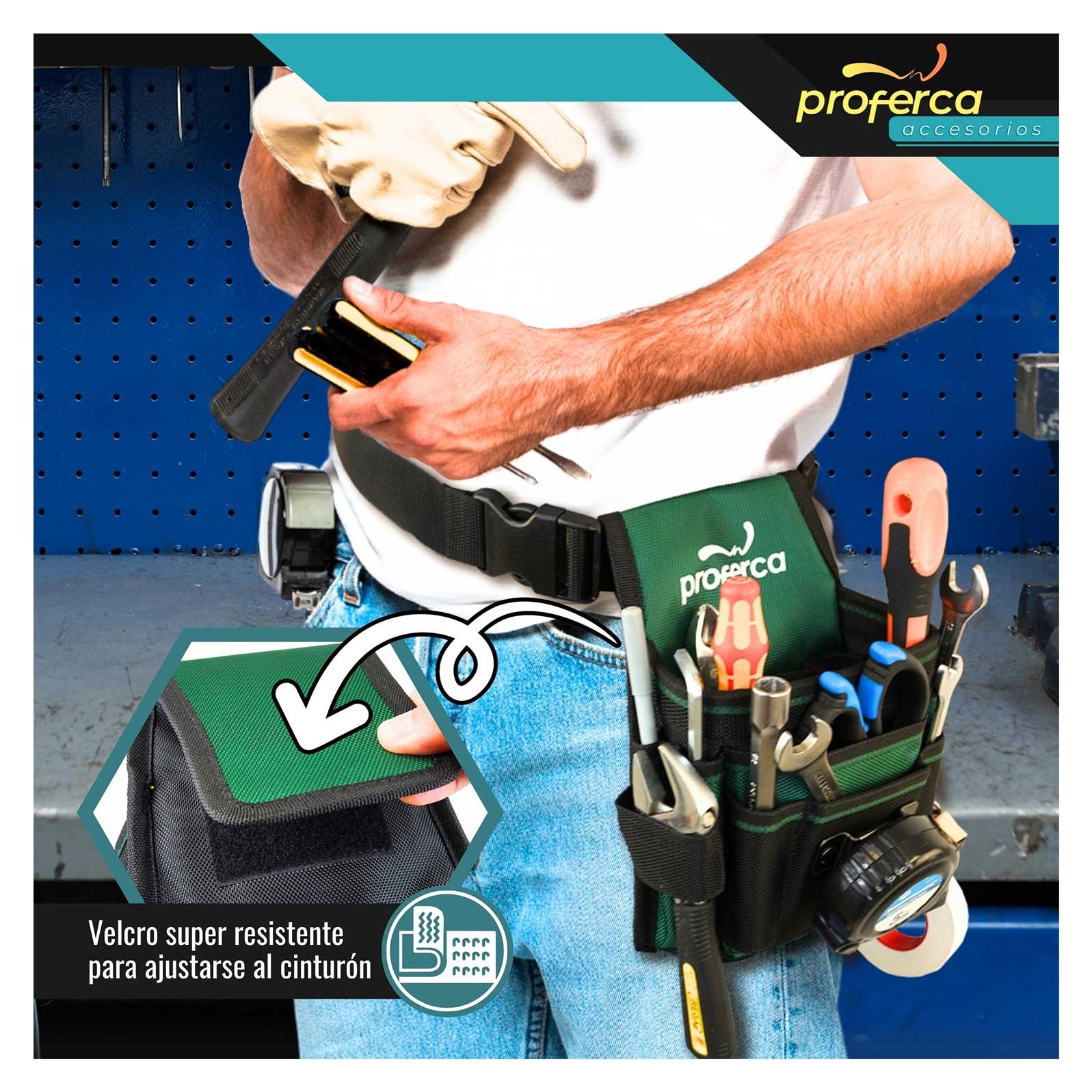 Cinturón Portaherramientas Proferca con múltiples Bolsillos - Imagen 3