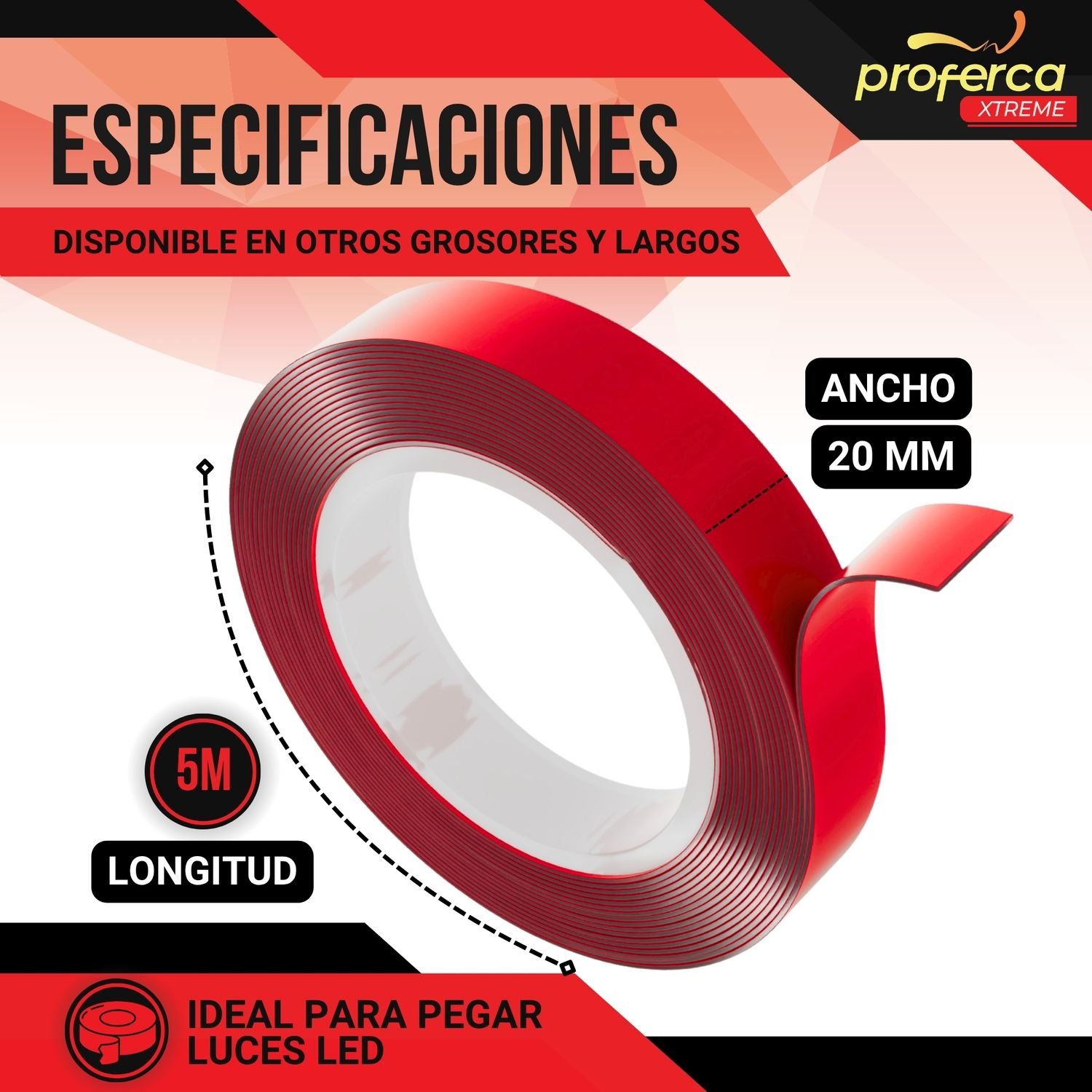 Cinta Doble Cara Acrílica Proferca – Especificaciones Técnicas